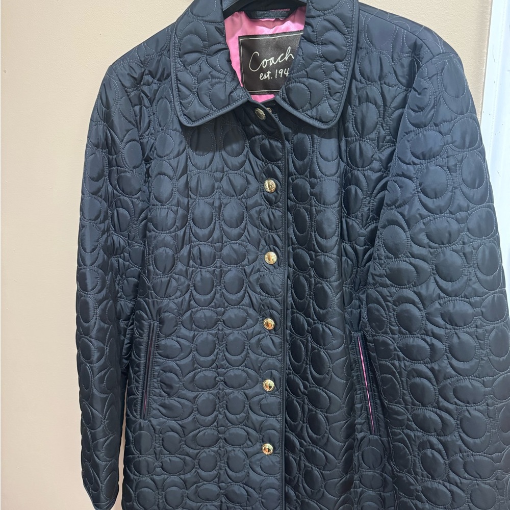 Coach Women's Black Quilted C’s Puffer Jacket. - NWT (Size: Large)